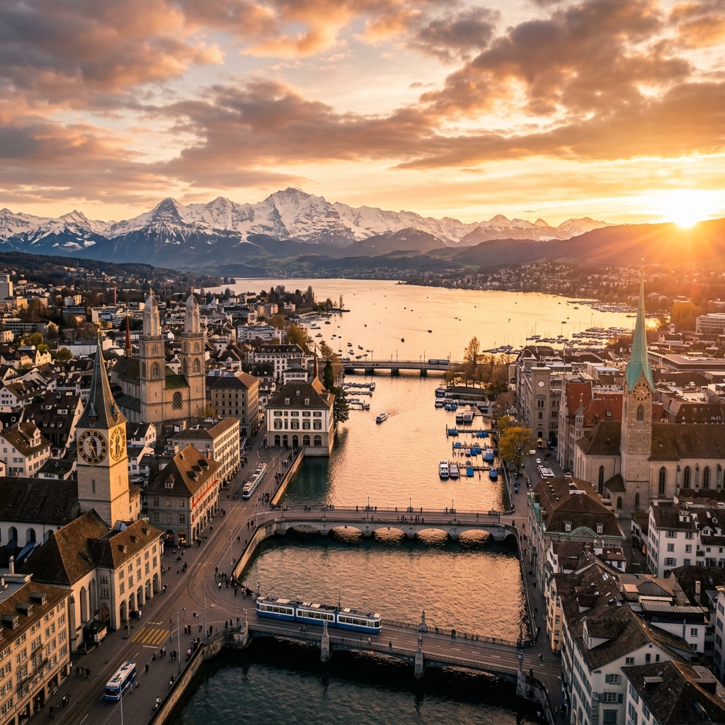 Zúrich al atardecer